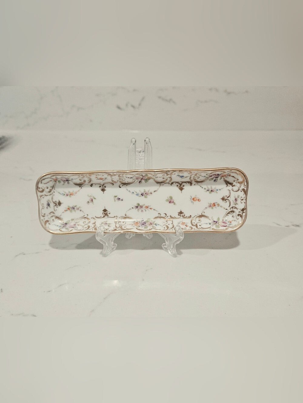 Vintage Dresden Porcelain Vanity Tray Rare Find